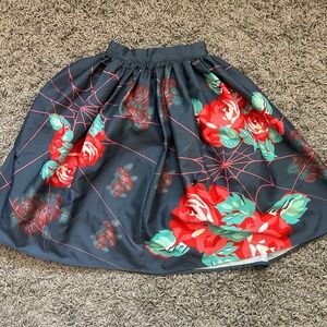 Oblong Box Shop Spiderweb & Roses Skirt